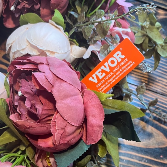 Floral Wreath with Pink and Green Blooms - Picture 4 of 5